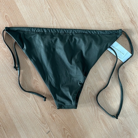NWT Londre ruched drawstring bikini bottoms deep forest large - Picture 5 of 5